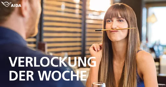 aida_verlockung-der-woche_neu_kreuzfahrten-flemming AIDA Verlockung der Woche - Paar beim Sushi Essen